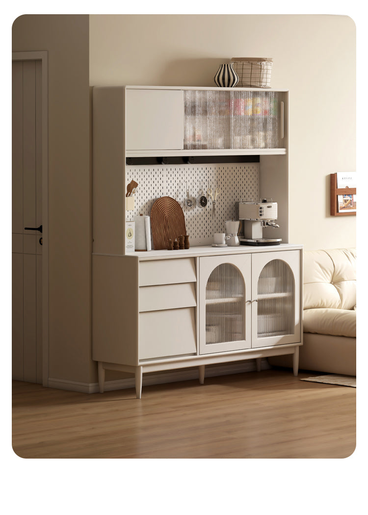 Poplar Solid Wood, Solid RubberWood French Cream Style Sideboard
