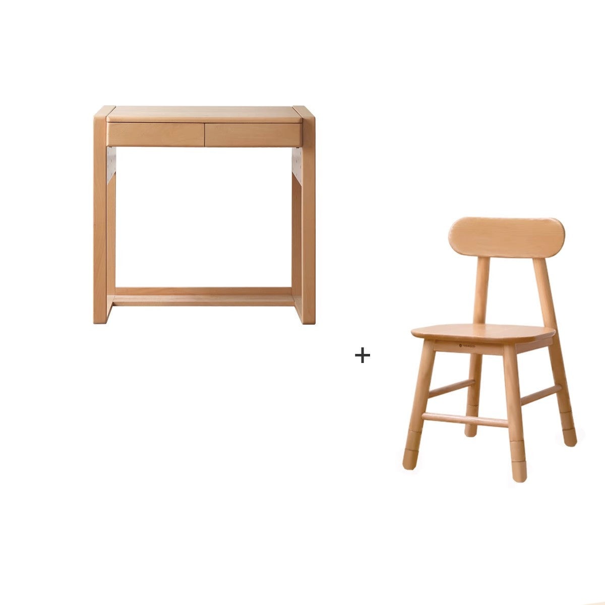 Beech Solid Wood Desk Can Be Lifted and Adjusted