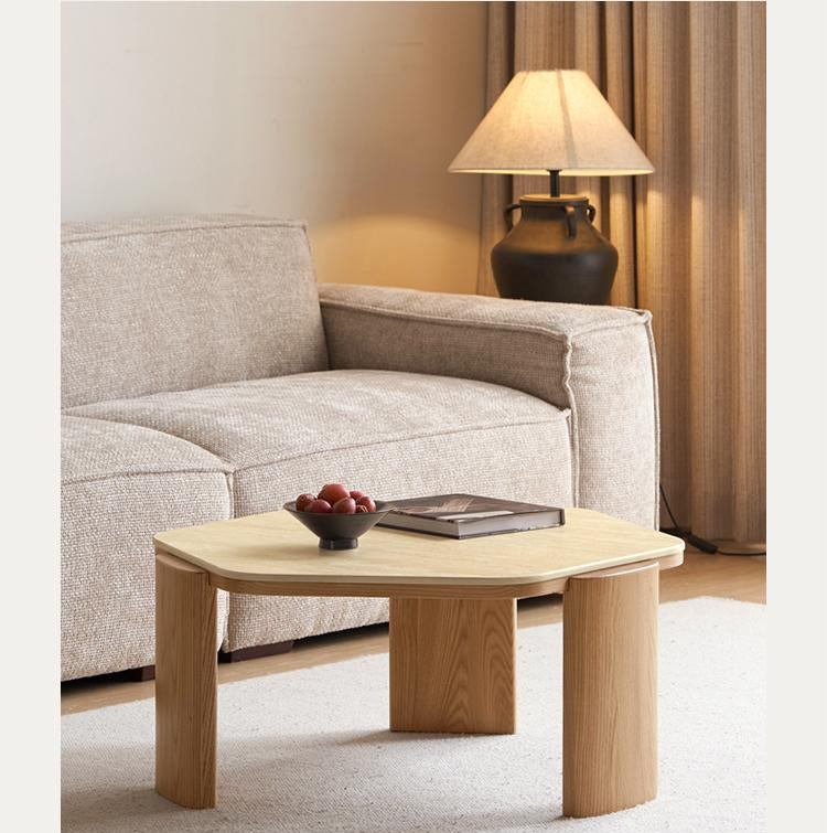 Sandalwood, Black Walnut Solid Wood Rock Plate Coffee Table