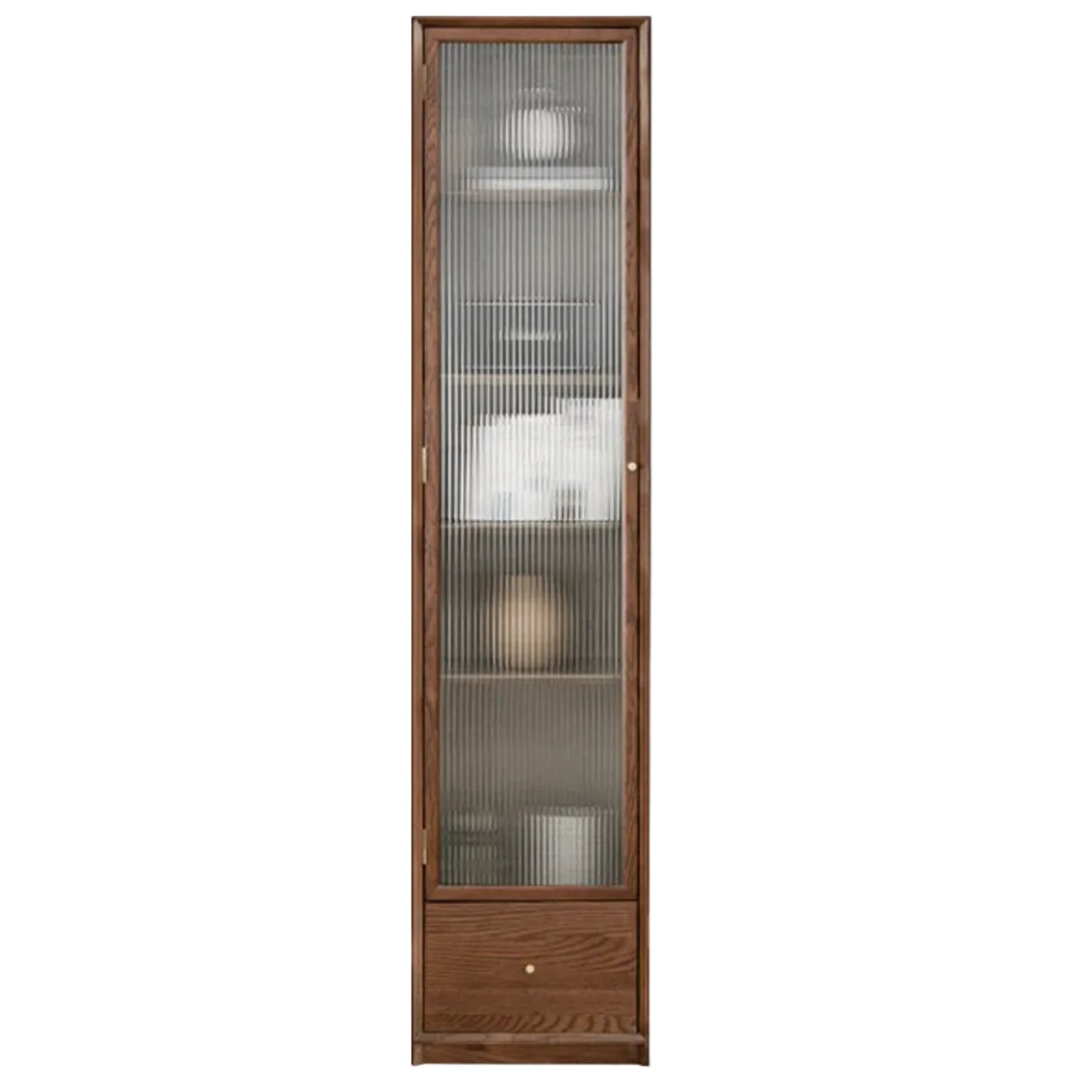 Oak, Ash Solid Wood Modular Bookcase with Glass Doors