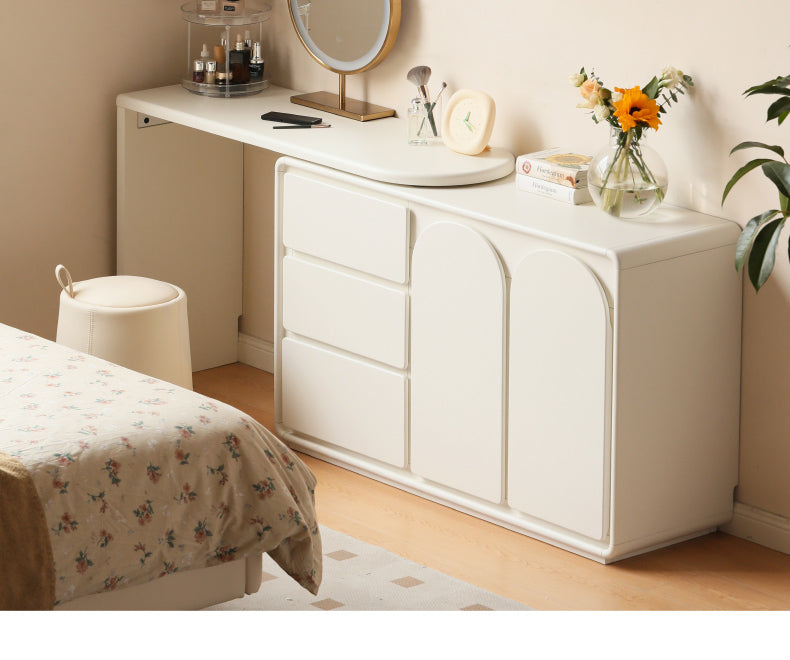 Poplar, Solid Rubberwood French Cream Style Dressing Table.