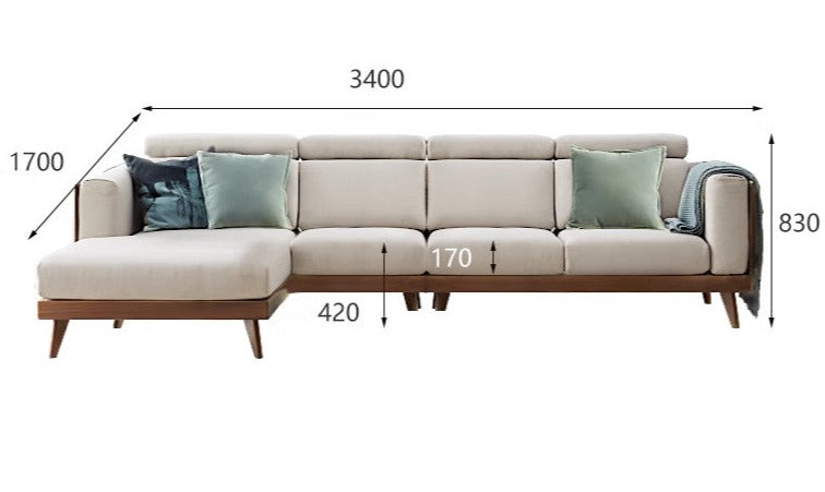 Sofa Black Walnut solid wood+