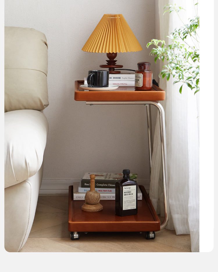 Beech, Ash, Oak, Cherry, Poplar Solid Wood C-type Side Table Modern