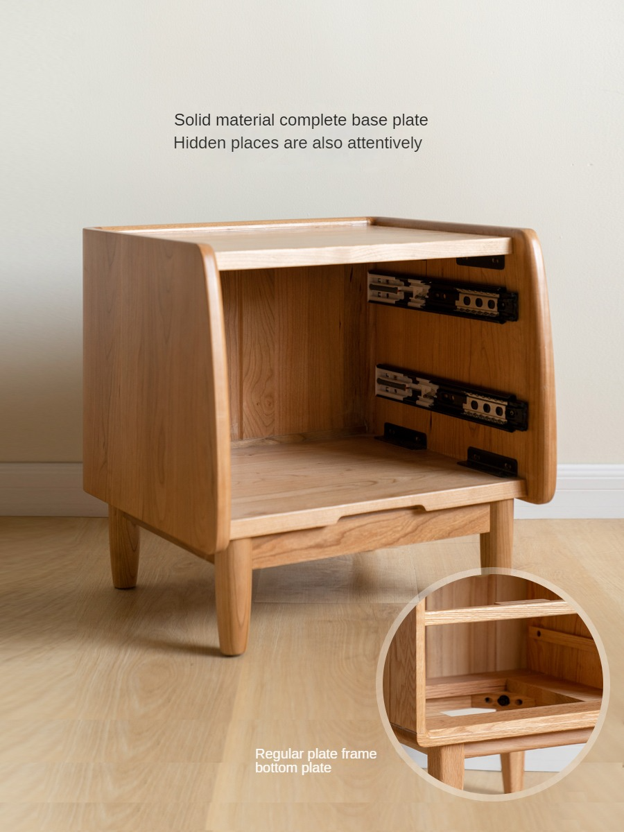 Cherry Wood Waves Nightstand.