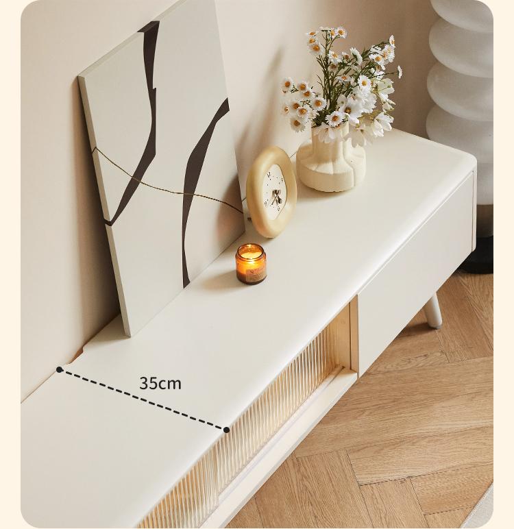 Rubber Solid wood Light Luxury Modern TV Cabinet.