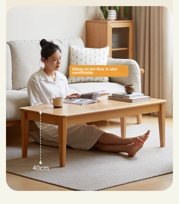 Beech Solid Wood Coffee Table Modern