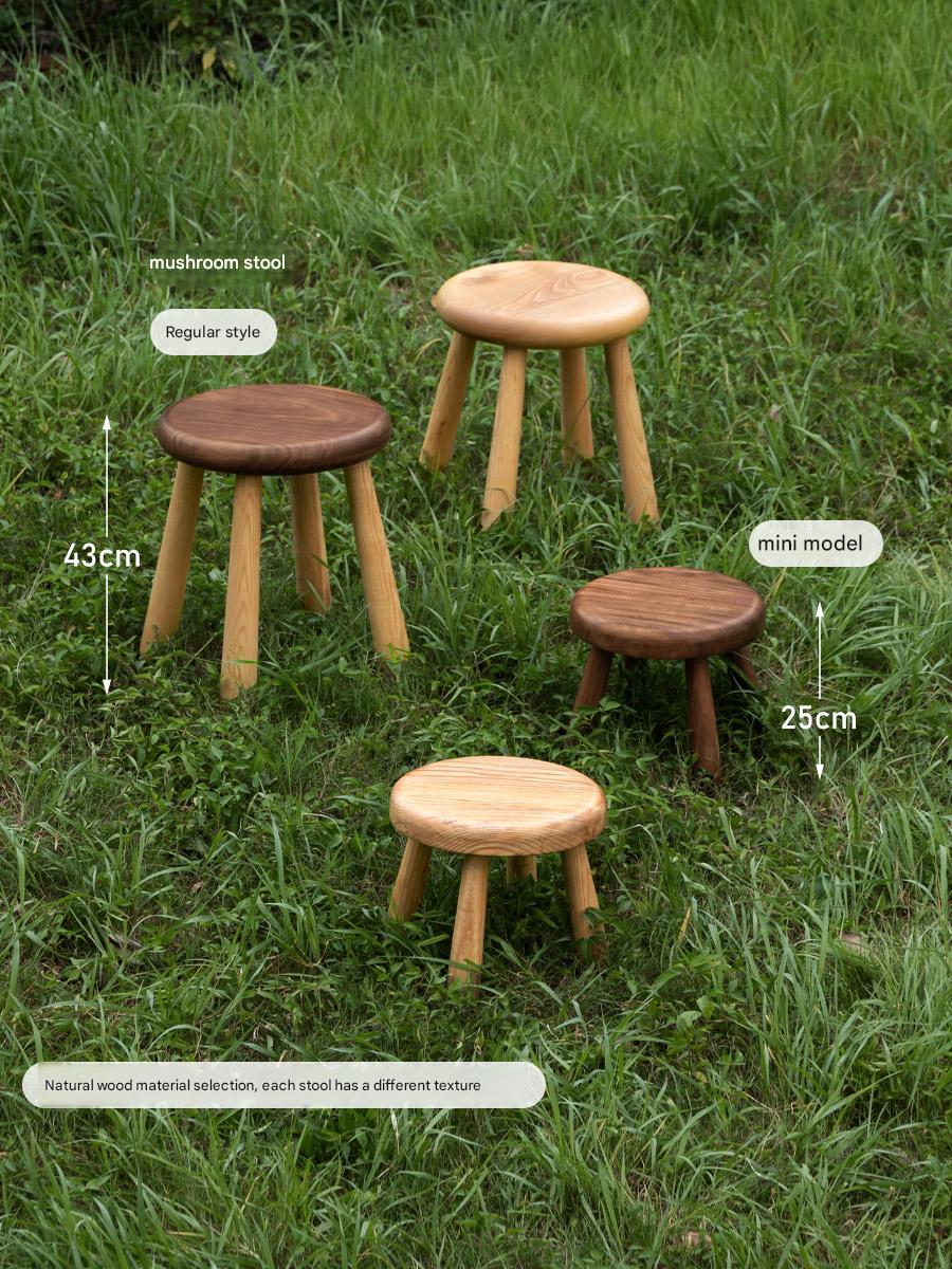 South American Walnut, Black Walnut, Ash Solid Wood Side Chair Small Stool