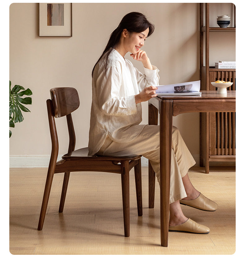 Ash Solid Wood Modern Dining Backrest Chair 4pcs