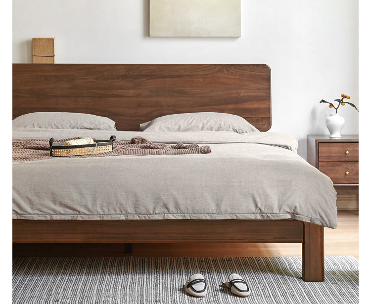 Teak Solid Wood, Black Walnut Solid Wood Bed