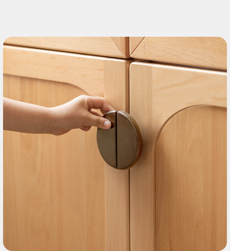 Beech Solid Wood Bookcase Study Bookshelf Cabinet Combination