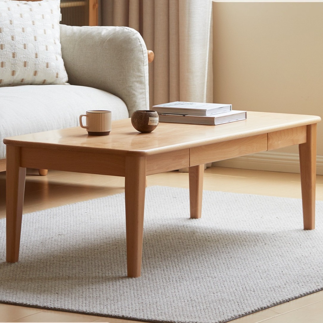 Beech Solid Wood Coffee Table Modern