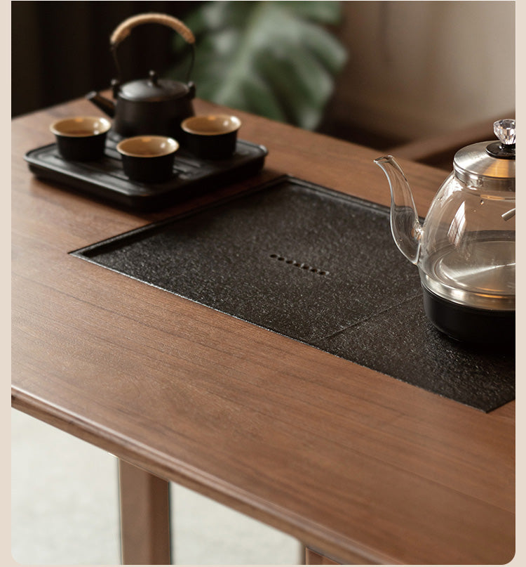 Black Walnut, Oak Solid Wood Large Plate Tea Table.
