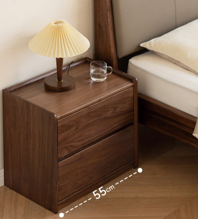 Sandalwood, Black Walnut Solid Wood Nightstand.