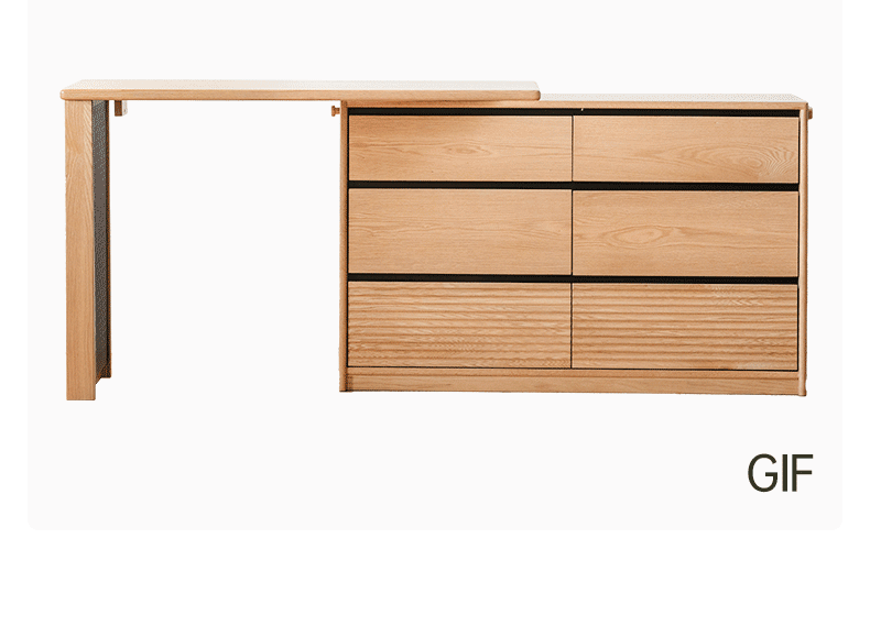 Oak, Ash Solid Wood Modern Telescopic Dressing Table.