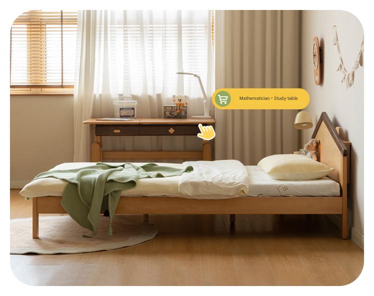 Beech, Poplar, Little House Kids Bed with 15min Delay Turning Off the Lights<