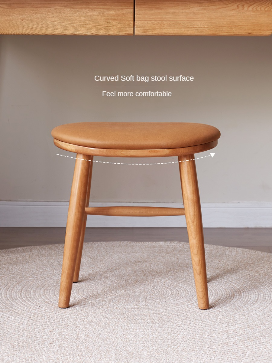 Ash, Cherry Solid Wood Dressing Stool