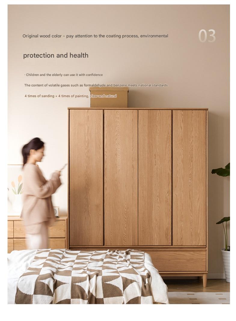 Oak Solid Wood Modern Wardrobe.