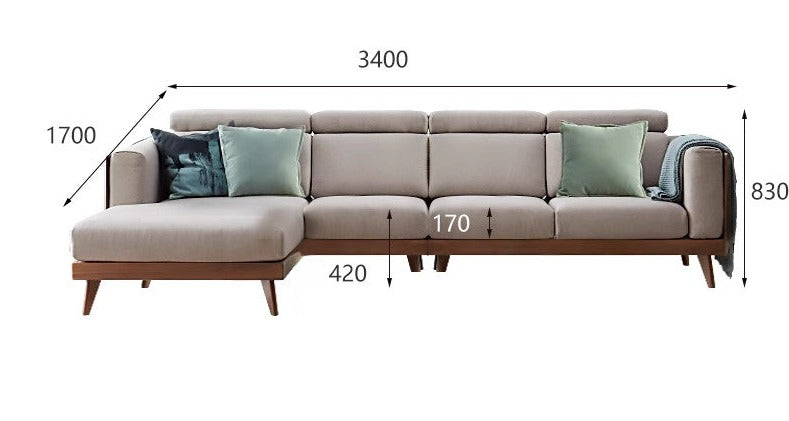 Sofa Black Walnut solid wood+