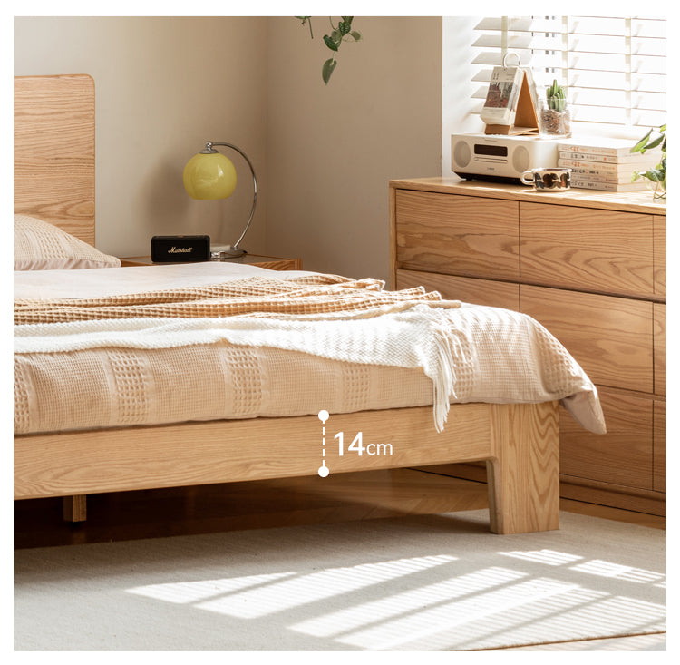 Oak Solid Wood Bed Thickened Headboard
