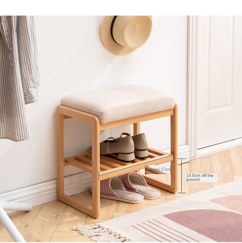 Beech Solid Wood Shoe Changing Stool