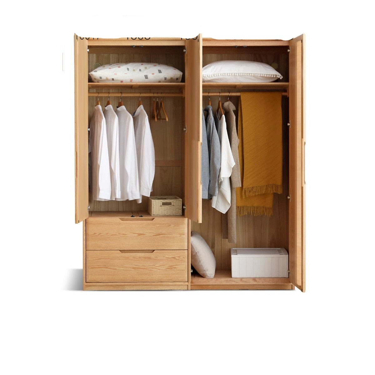 Oak, Ash Solid Wood Wardrobe.