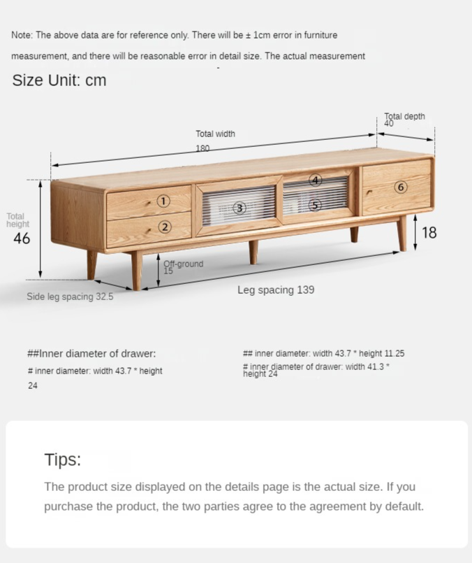 TV stand sliding door Oak, Beech solid wood"
