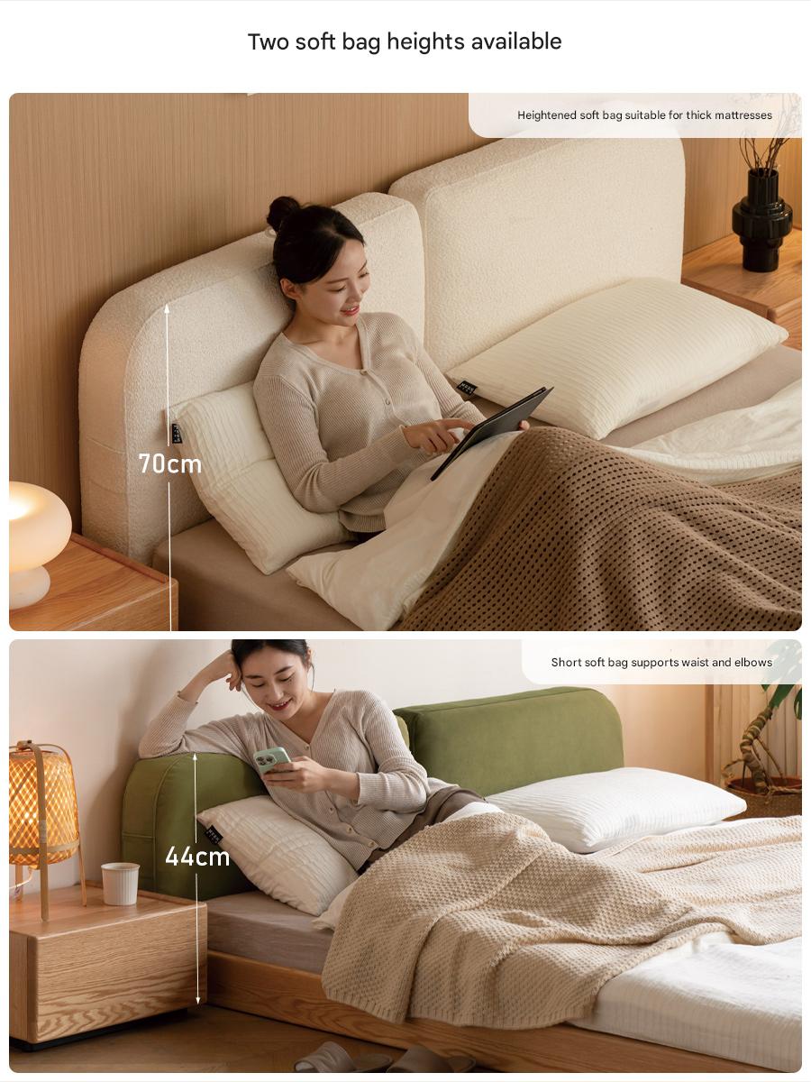 Oak Solid Wood Lamb Fleece Soft Suspension Cream Bed