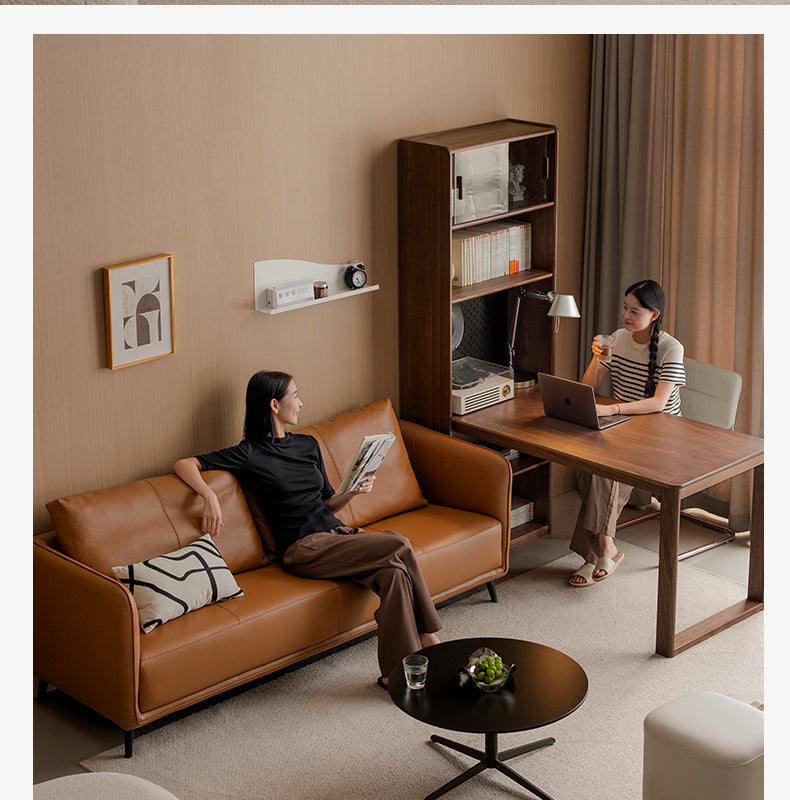 Genuine Leather Sofa, Italian Minimalist Design