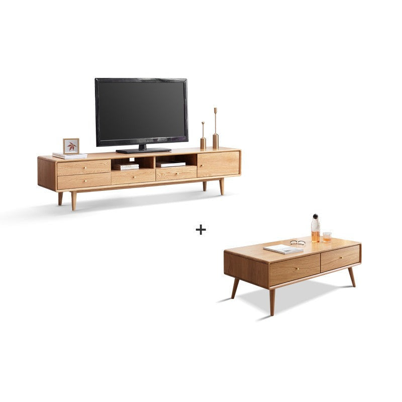 Oak solid wood TV stand"