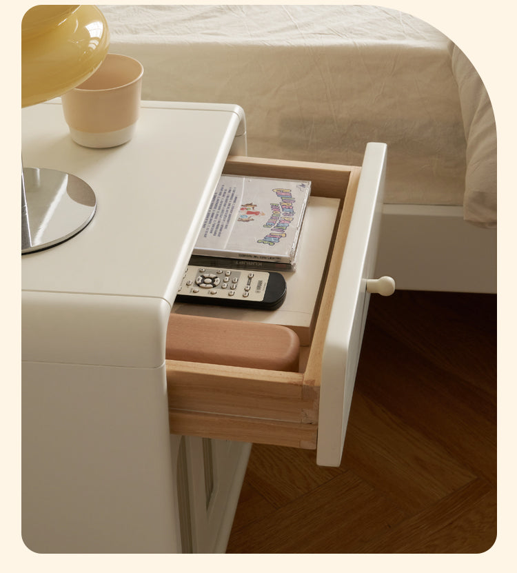 Rubber Solid Wood Light Luxury Nightstand