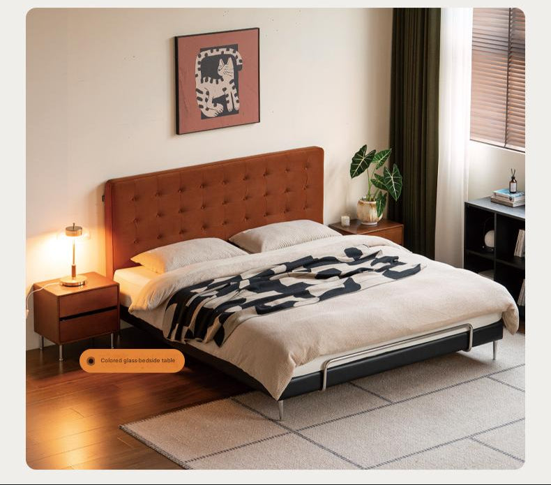 Fabric Flannel Soft Bed Bauhaus Style