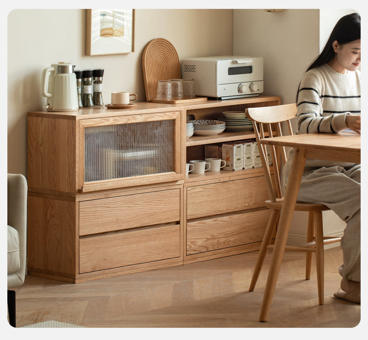 Oak, Ash Solid Wood Modern Free Combination Storage Bookcases