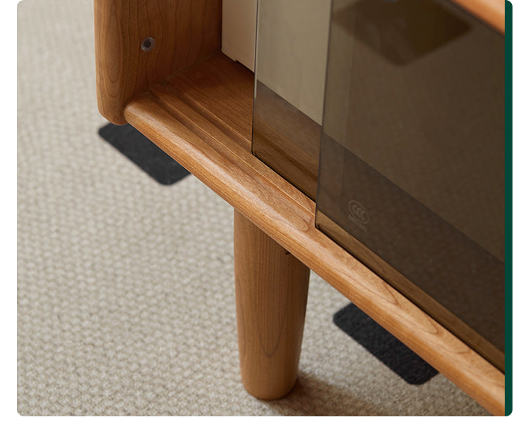 Cherry Wood Coffee Table with Drawer))