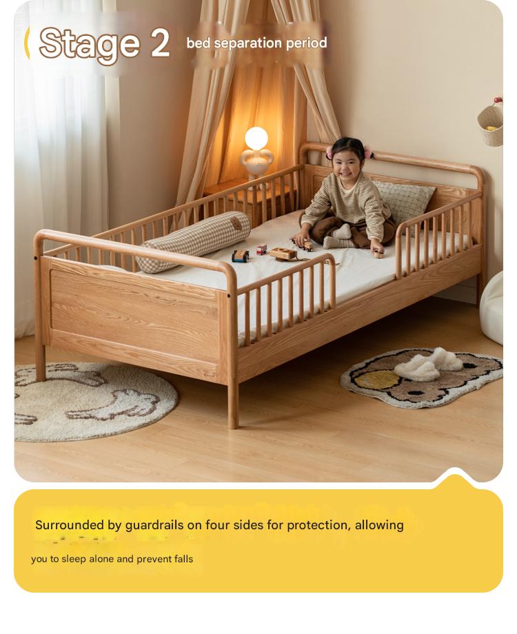 Oak Solid Wood Multi-functional Toddler Bed