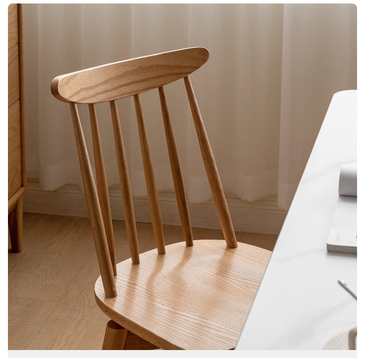 Oak Solid Wood Windsor Chair 360 Degree Rotation 4 Pcs Set