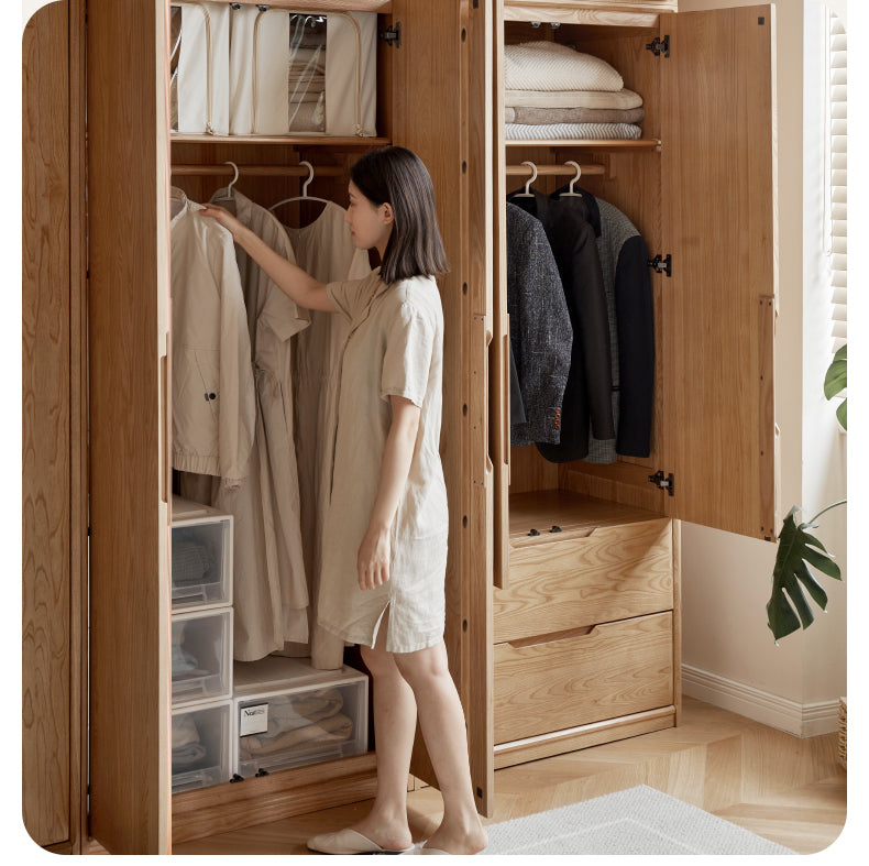 Ash Solid Wood Wardrobe Modern.