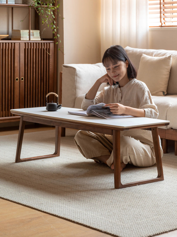 Black Walnut, Ash Solid Wood Rock Plate Modern Tea Table