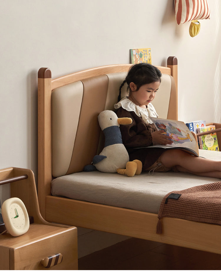 Beech Solid Wood Children's Modern Simple Single Bed