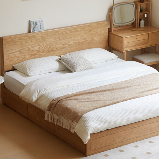 Ash, Oak, Black Walnut Solid Wood Box Bed Modern