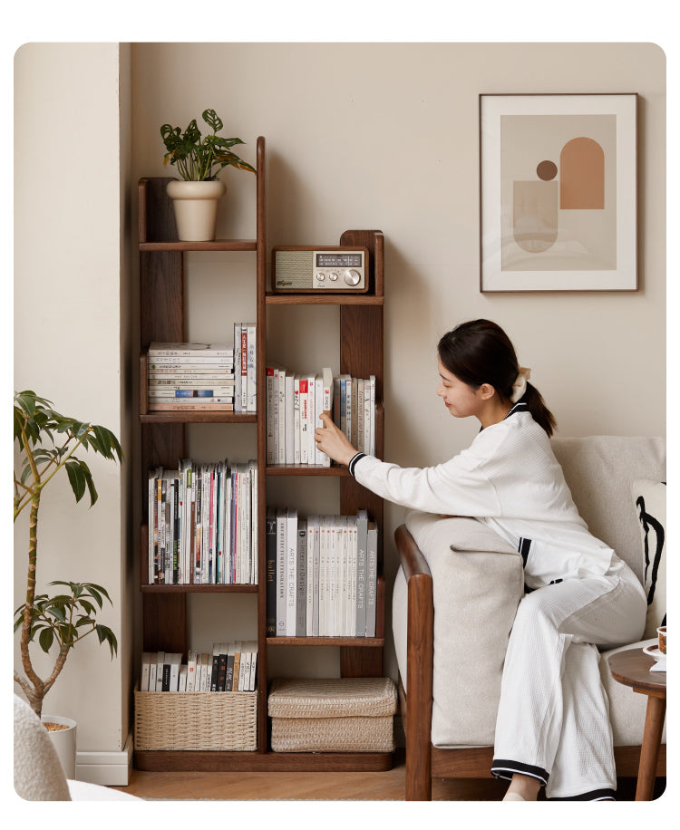 Oak Solid Wood Floor-Standing Bookshelf