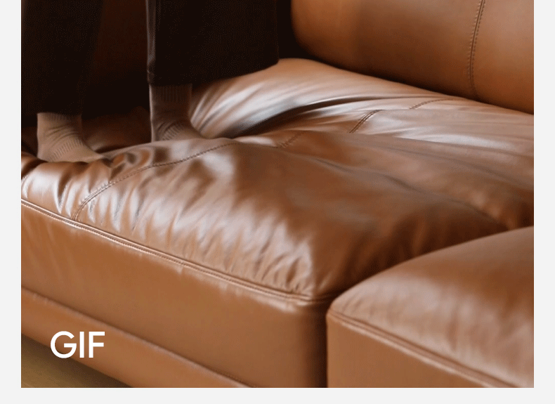 Leather Italian Minimalist Sofa.