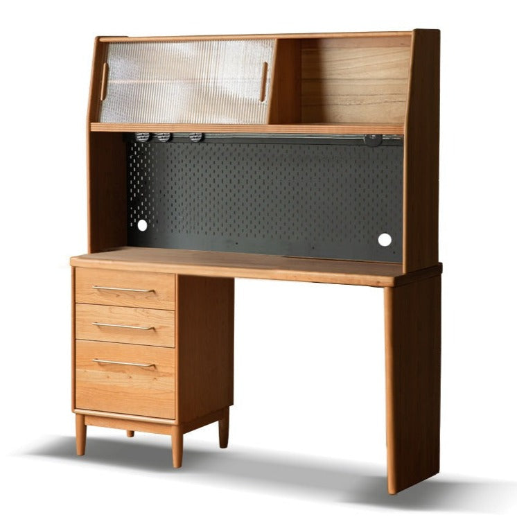 Cherry, Oak Solid Wood, Solid RubberWood Japanese Style Buffet Cabinet