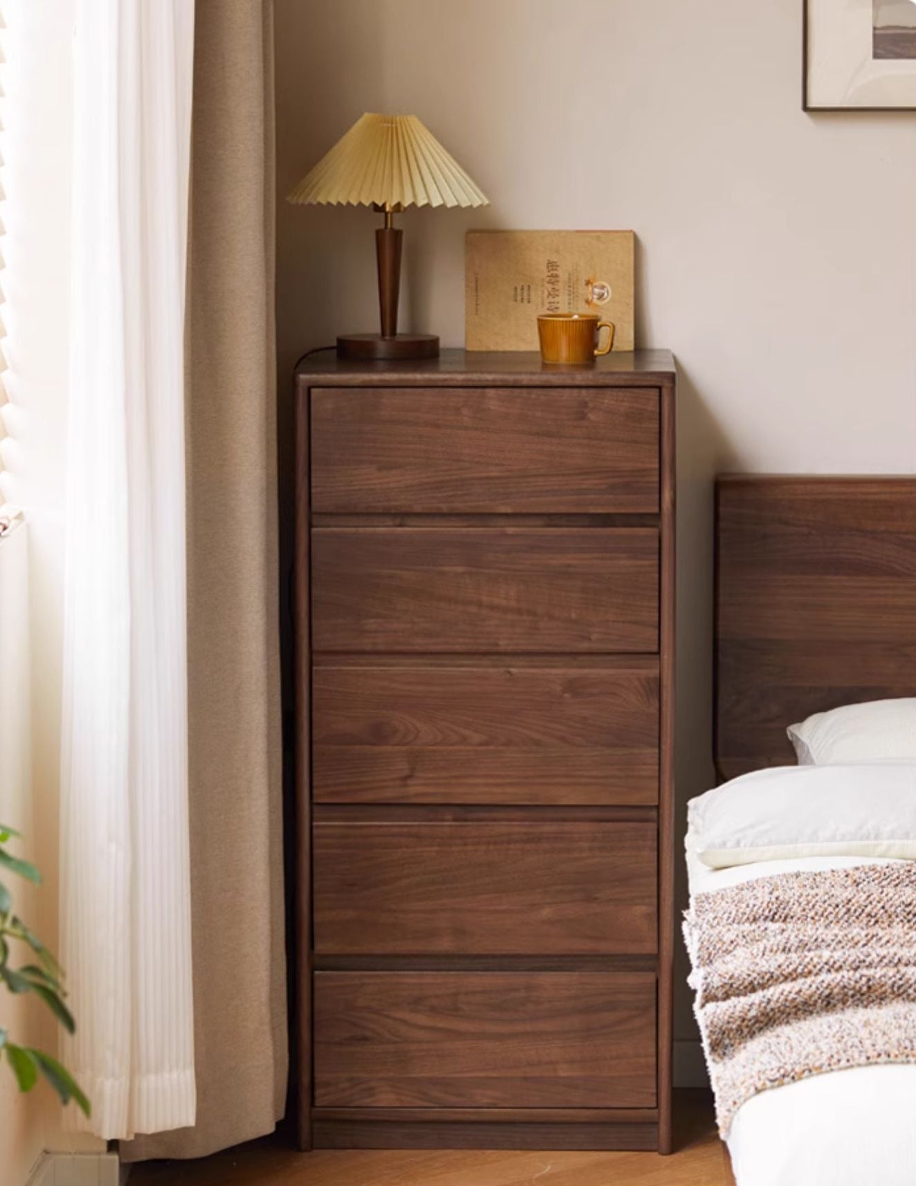 Black Walnut, South American Walnut Solid Wood Six-Drawer Chest