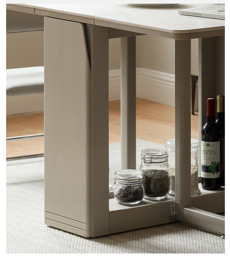 Poplar Solid Wood Italian Light Luxury Slab Folding Dining Table