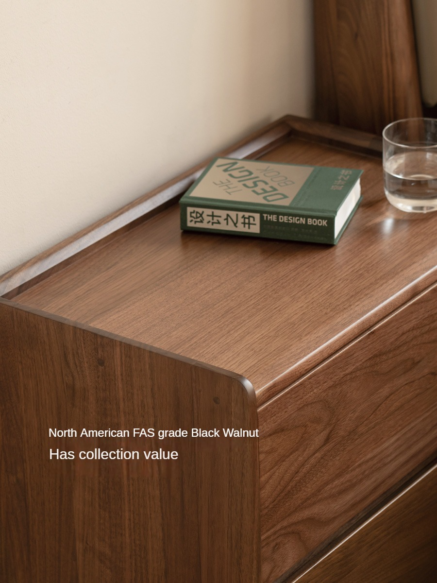 Sandalwood, Black Walnut Solid Wood Nightstand.