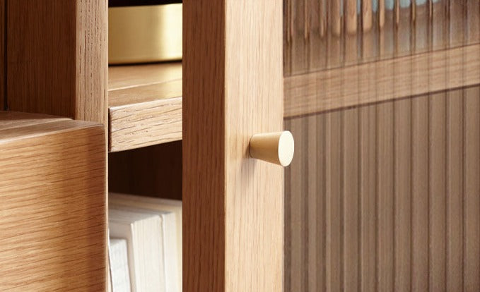 Oak solid wood side cabinet"