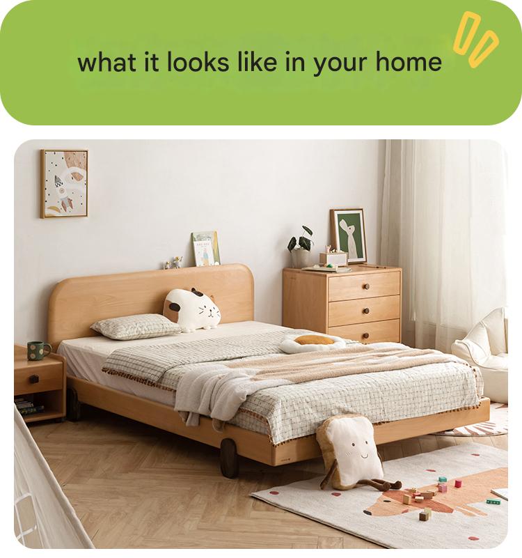Oak solid wood children's bed<