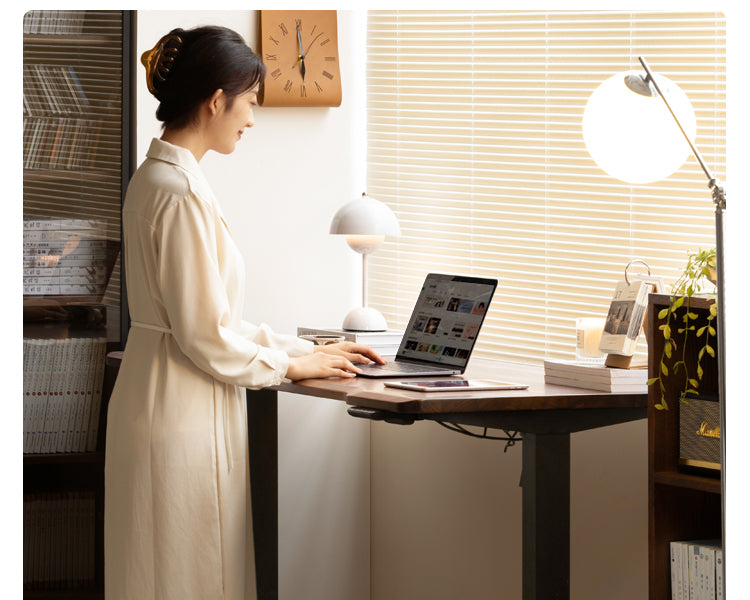 Ash, Sandalwood, Black Walnut Solid Wood Electric Elevating Office Desk
