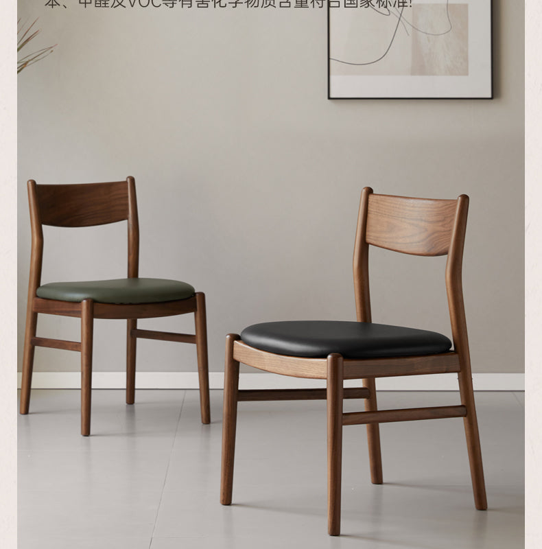4 pcs Black Walnut, Ash, Oak, Beech, Sandalwood Solid Wood Dining Chair Retro