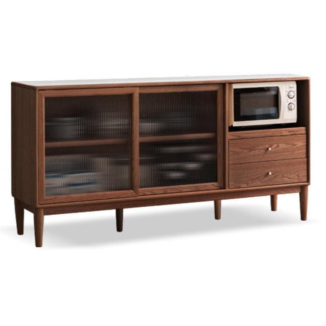 Ash Solid Wood Sideboard High Wine Cabinet Buffet